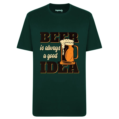 Bigdude Beer Print T-Shirt Green